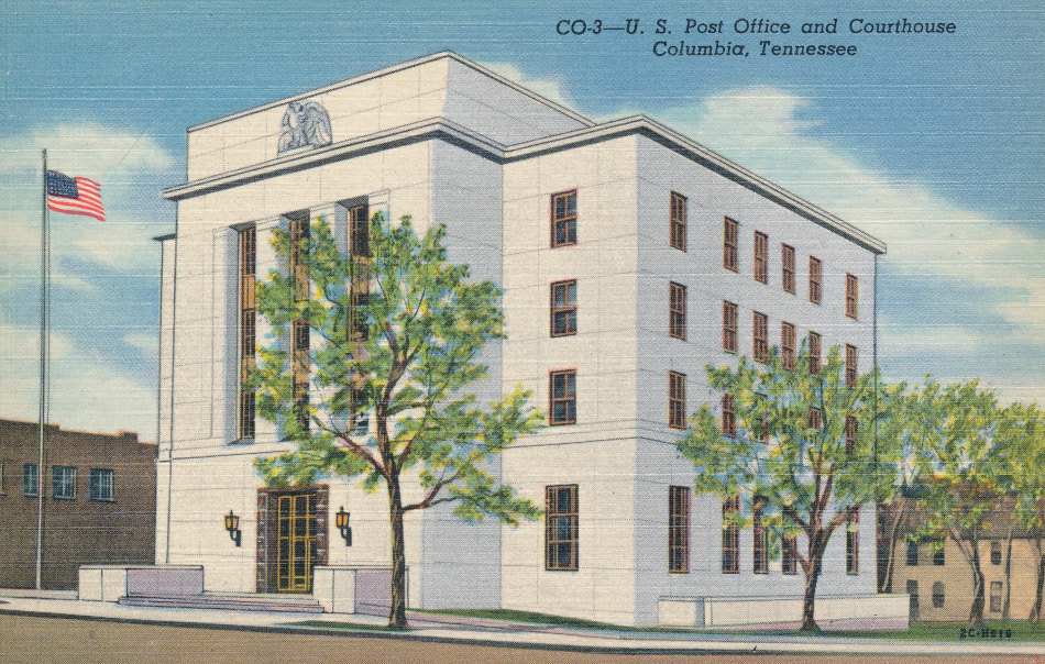 Columbia, Tennessee Post Office Post Card