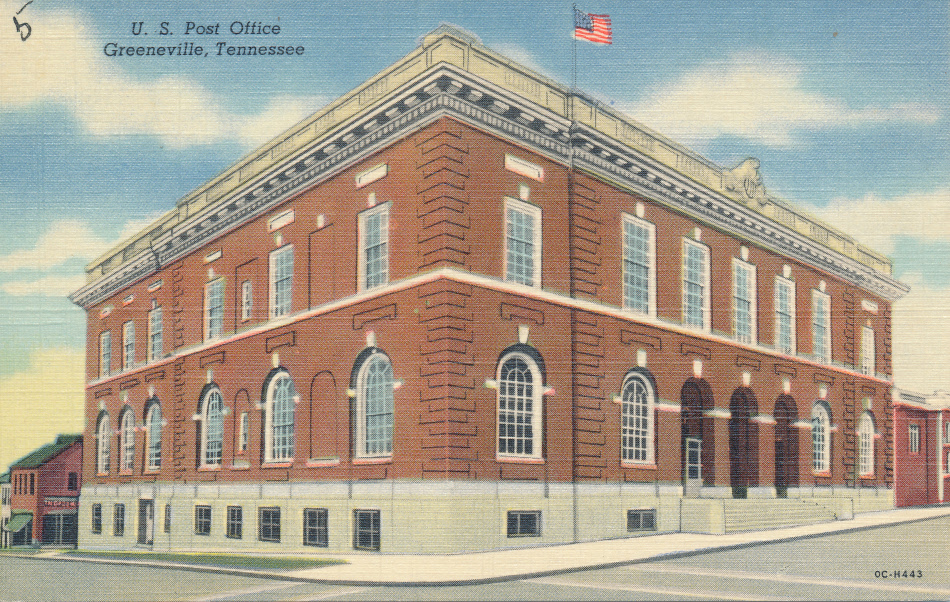 Greeneville, Tennessee Post Office Post Card