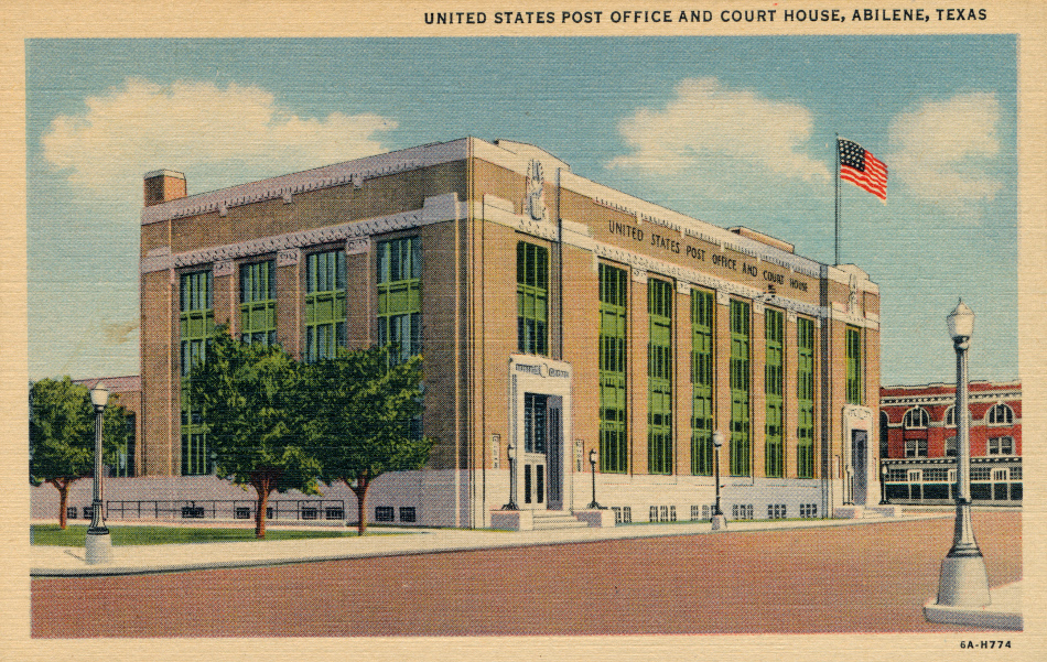 Abilene, Texas Post Office Post Card