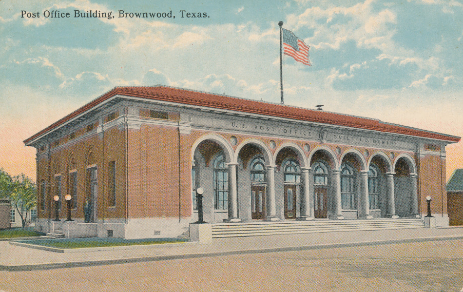 Brownwood, Texas Post Office Post Card