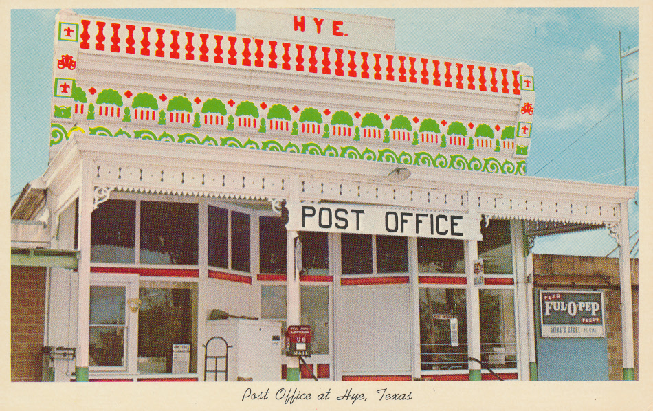 Hye, Texas Post Office Post Card