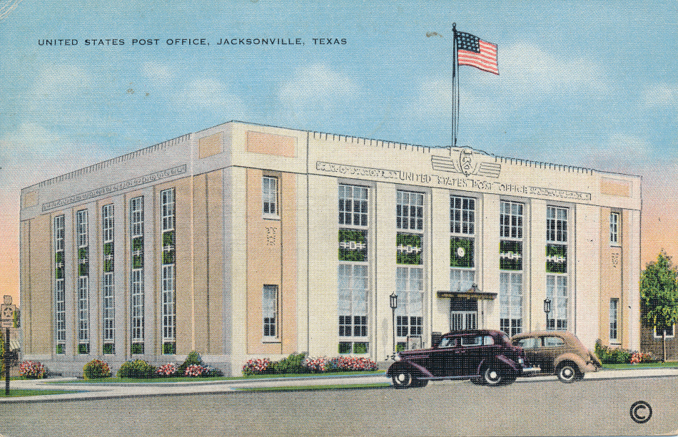 Jacksonville, Texas Post Office Post Card