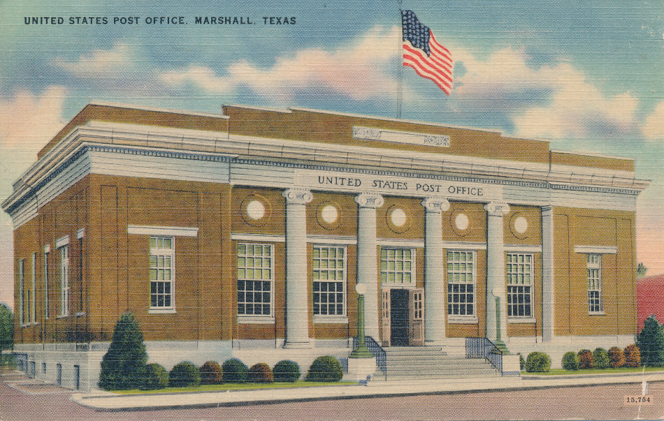 Marshall, Texas Post Office Post Card