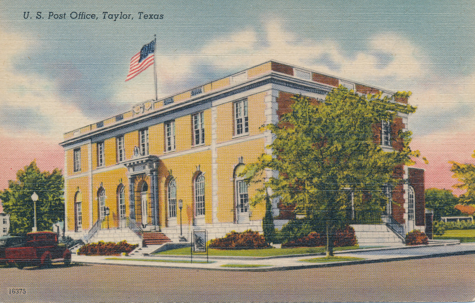 Taylor, Texas Post Office Post Card