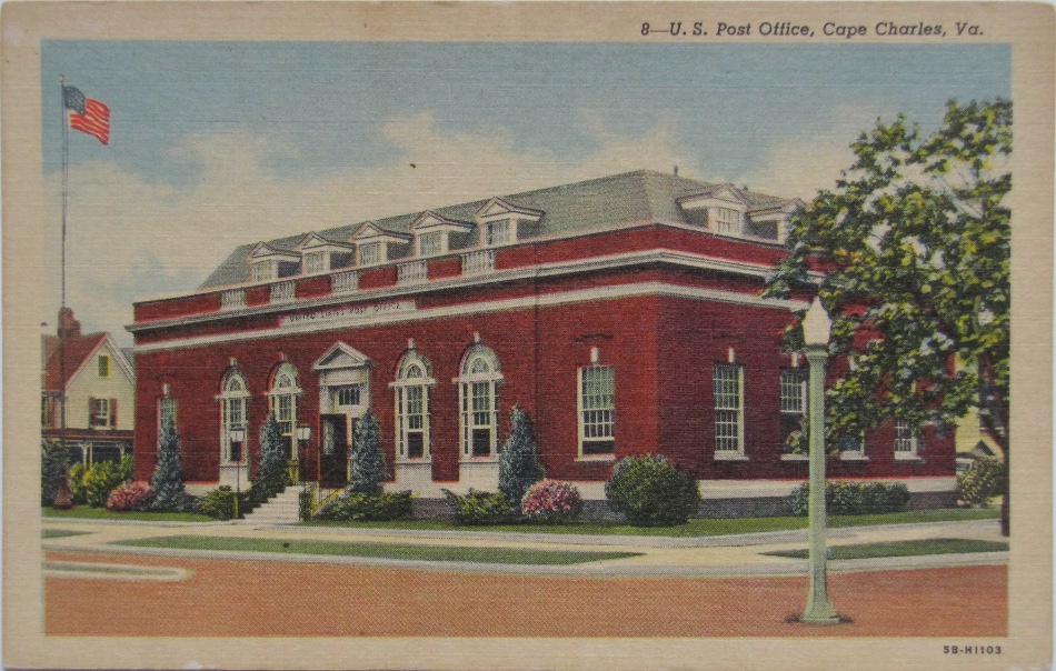 Cape Charles, Virginia Post Office Post Card