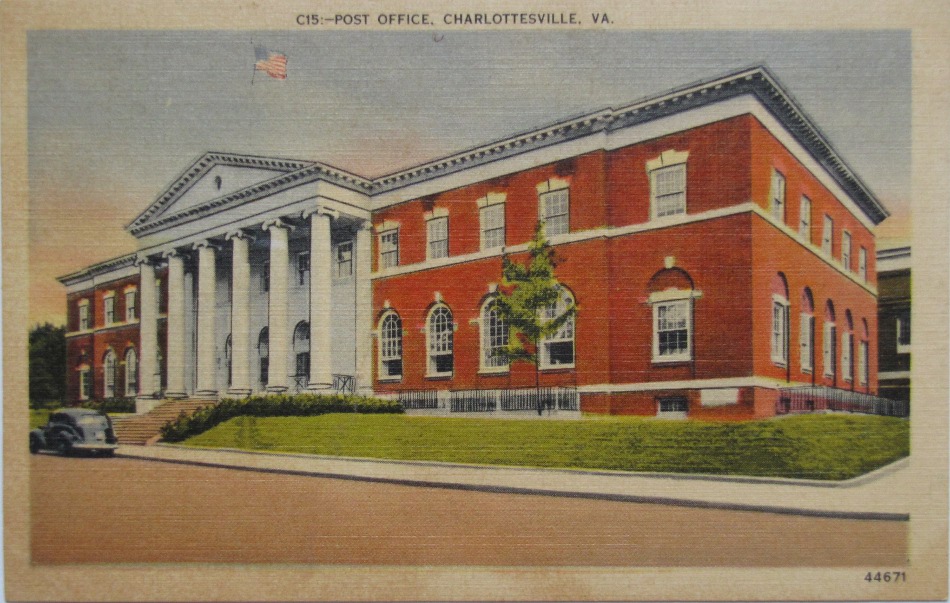 Charlottesville, Virginia Post Office Post Card