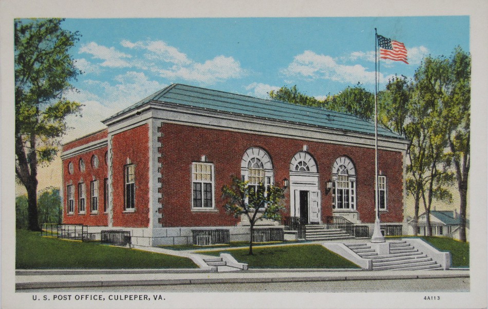 Culpeper, Virginia Post Office Post Card