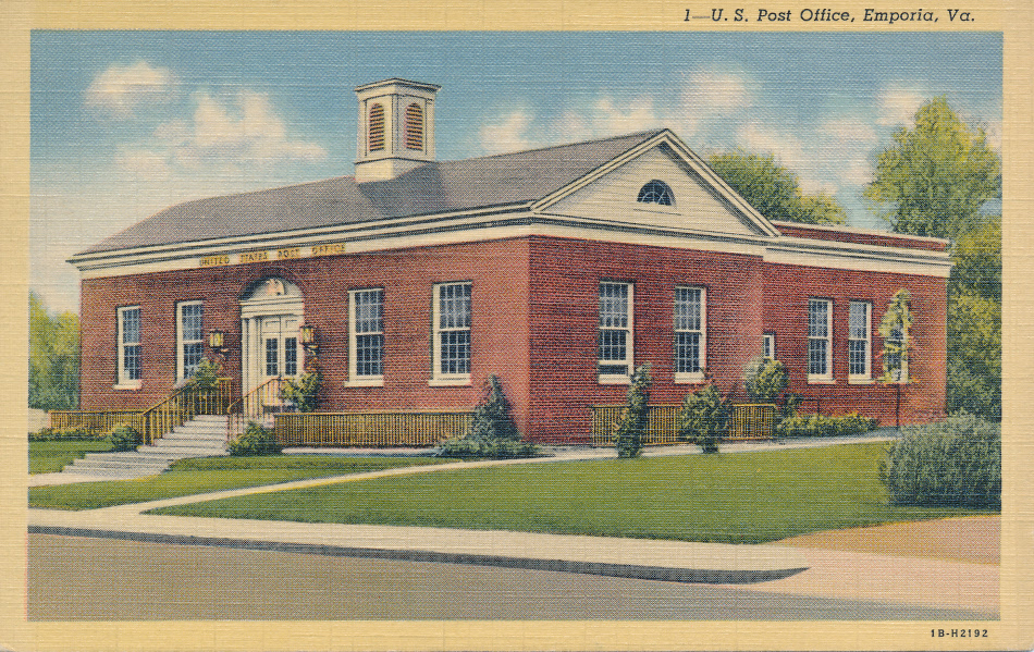 Emporia, Virginia Post Office Post Card