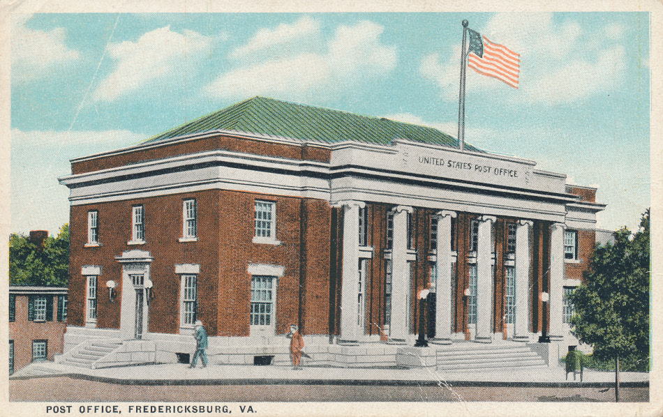 Fredericksburg, Virginia Post Office Post Card