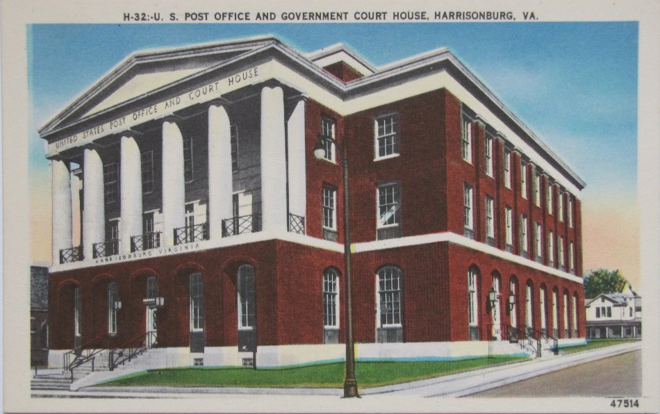 Harrisonburg, Virginia Post Office Post Card