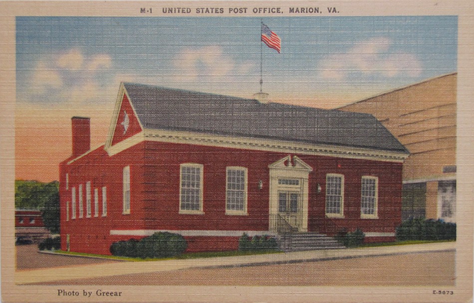 Marion, Virginia Post Office Post Card