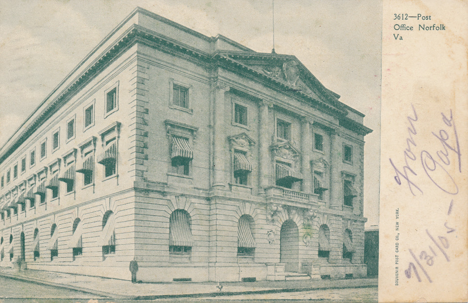 Norfolk, Virginia Post Office Post Card