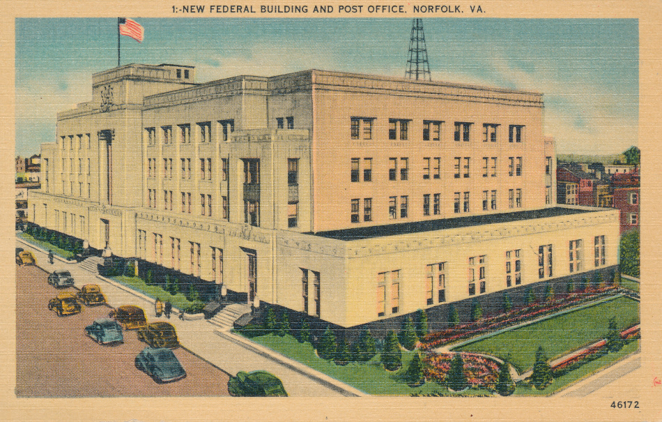 Norfolk, Virginia Post Office Post Card
