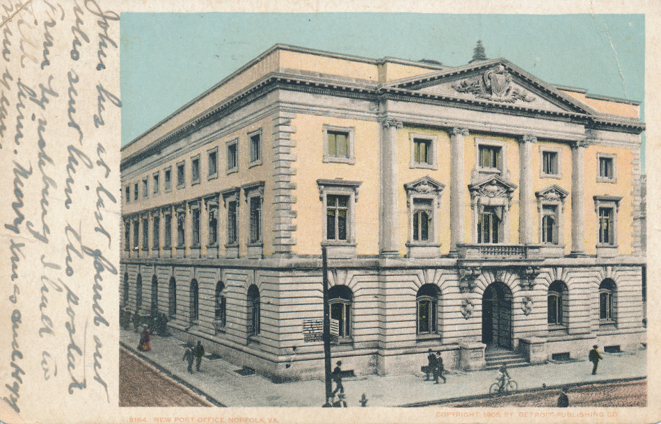Norfolk, Virginia Post Office Post Card