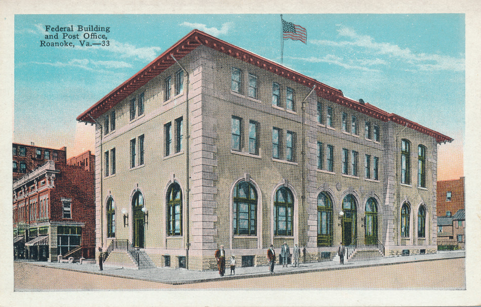 Roanoke, Virginia Post Office Post Card