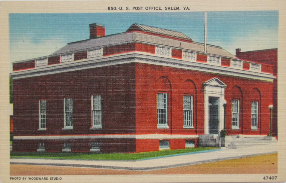 Salem, Virginia Post Office Post Card