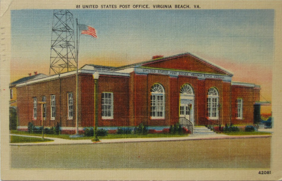 Virginia Beach, Virginia Post Office Post Card
