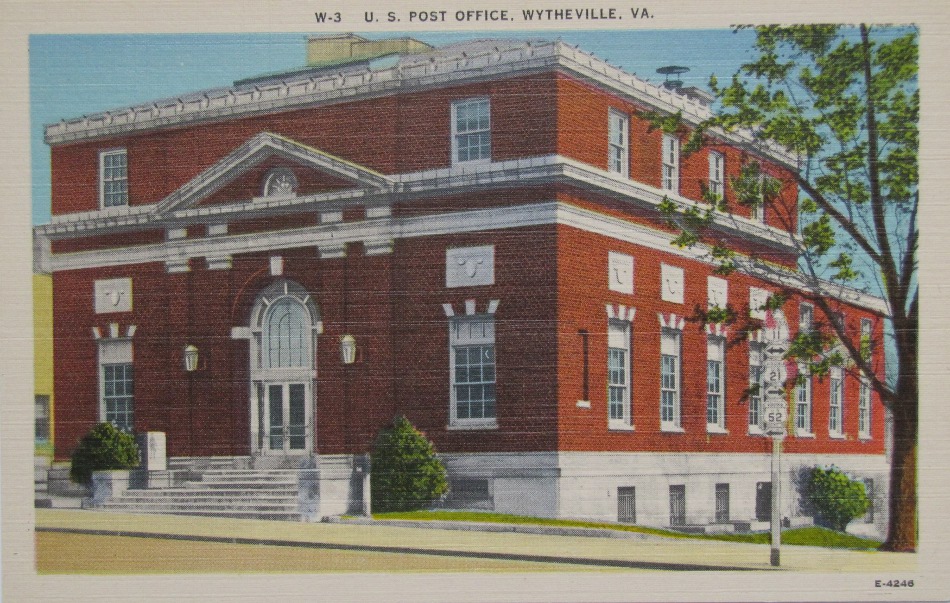 Wytheville, Virginia Post Office Post Card