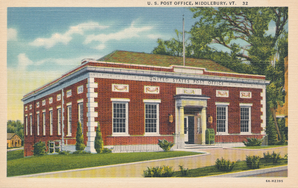 Middlebury, VermontPost Office Post Card