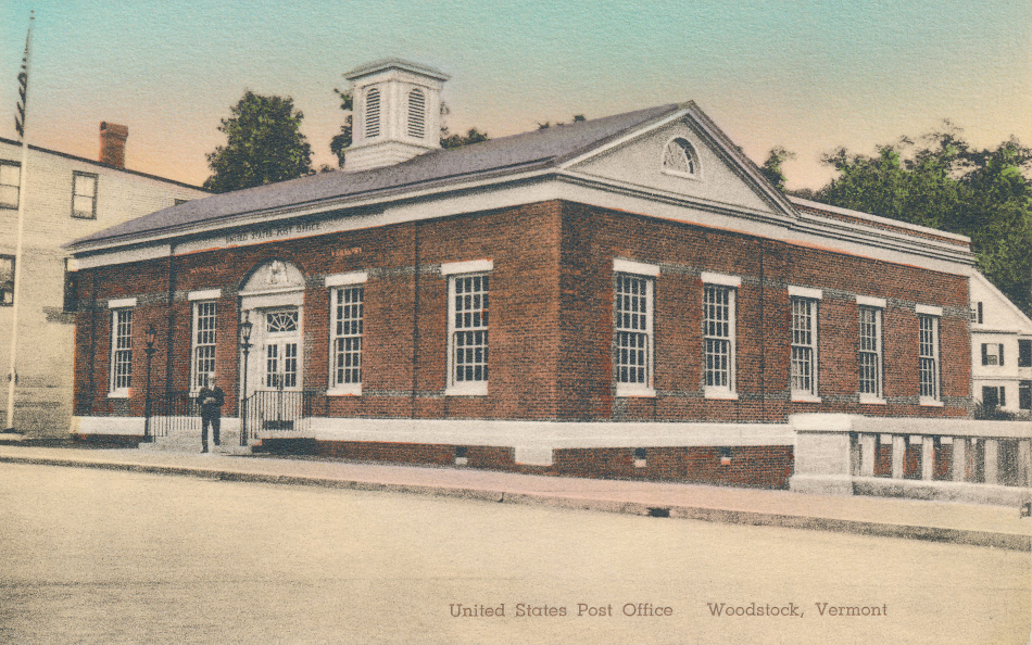 Woodstock, VermontPost Office Post Card