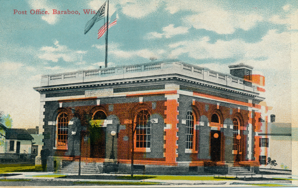 Baraboo, Wisconsin Post Office Post Card