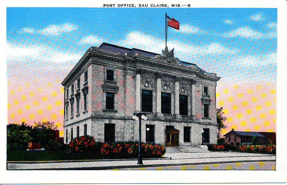 Eau Claire, Wisconsin Post Office Post Card