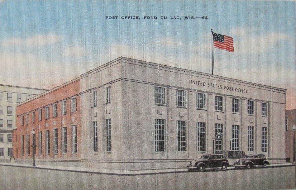 Fond du Lac, Wisconsin Post Office Post Card