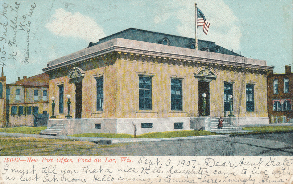 Fond du Lac, Wisconsin Post Office Post Card