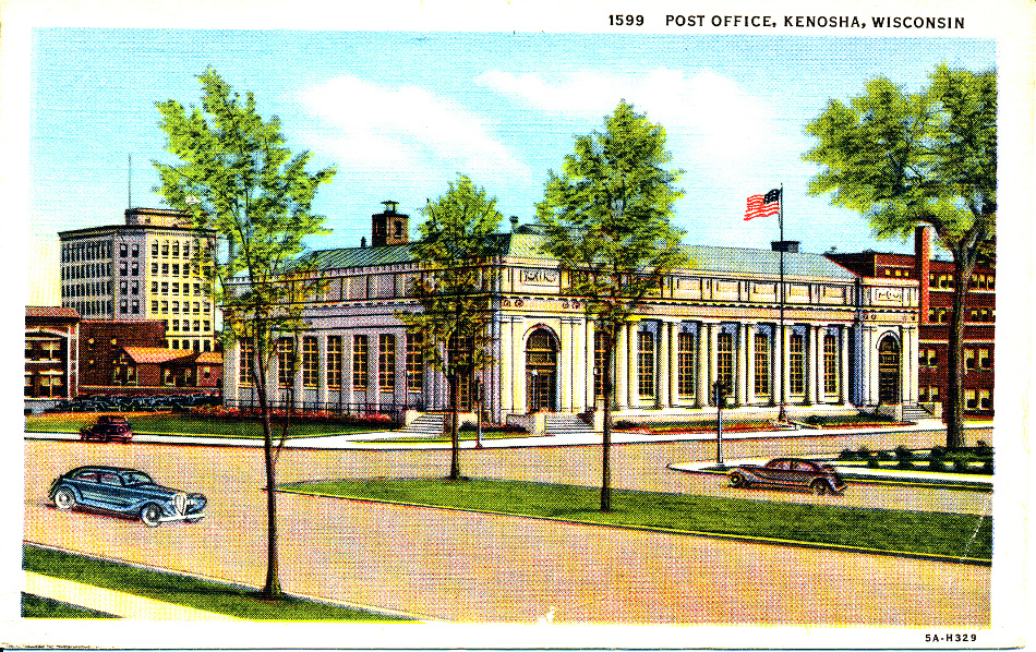 Kenosha, Wisconsin Post Office Post Card