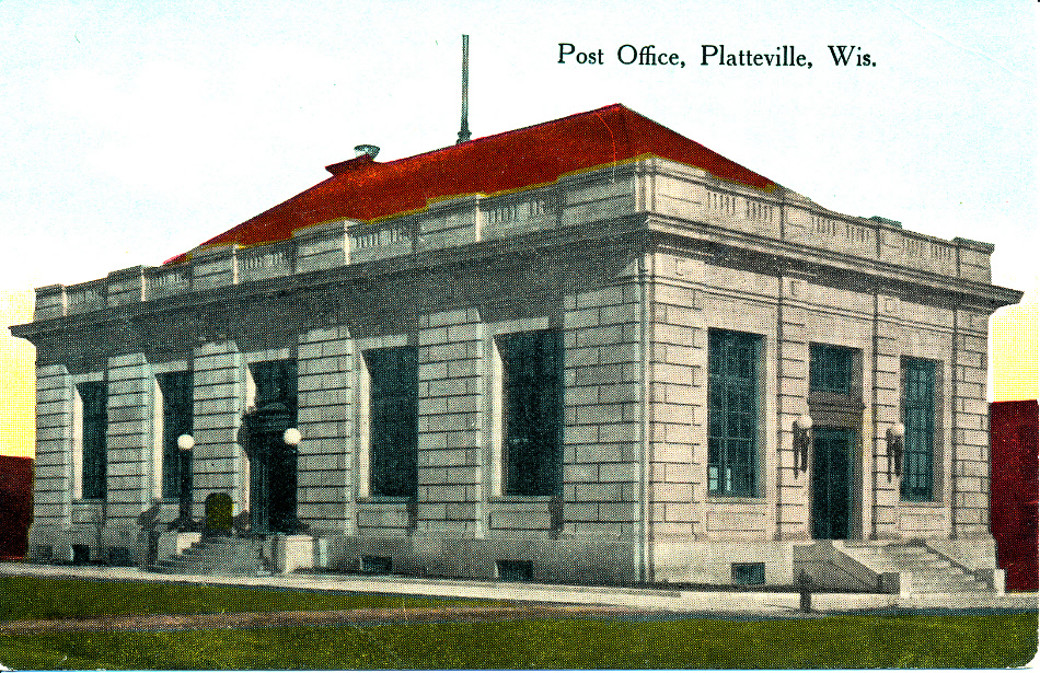 Platteville, Wisconsin Post Office Post Card