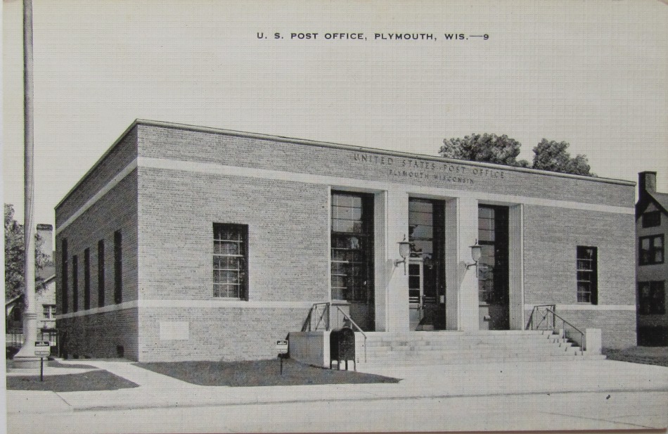 Plymouth, Wisconsin Post Office Post Card