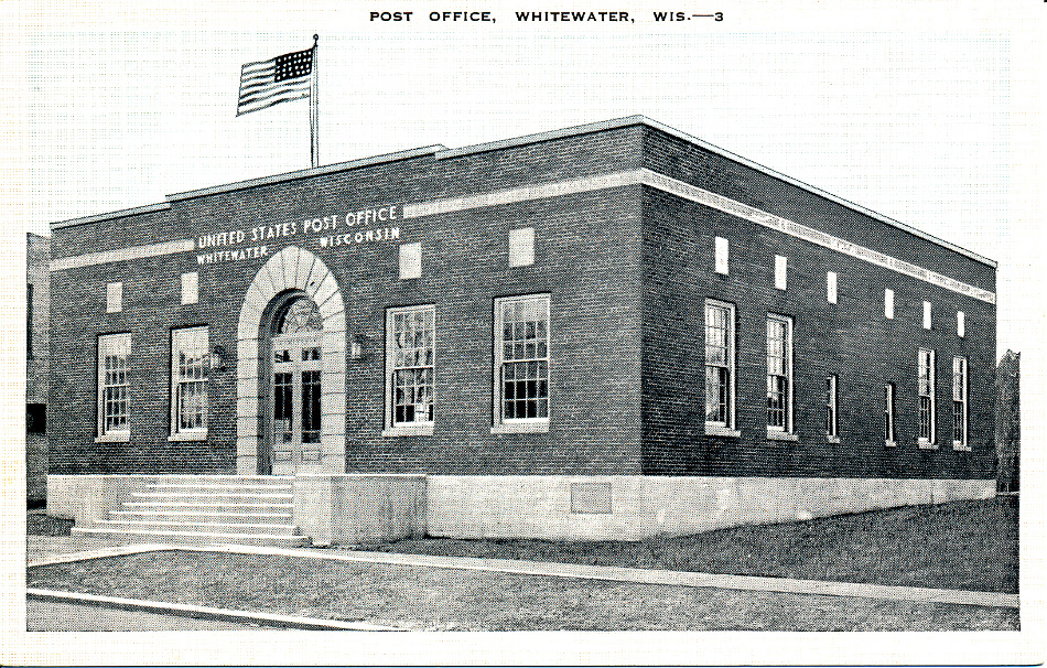Whitewater, Wisconsin Post Office Post Card