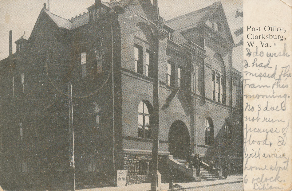 Clarksburg, West Virginia Post Office Post Card
