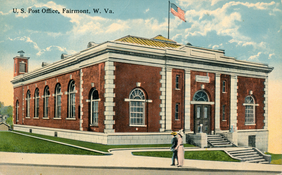 Fairmont, West Virginia Post Office Post Card