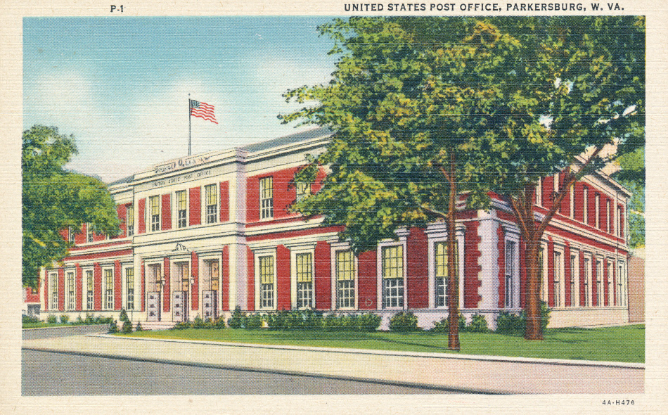 Parkersburg, West Virginia Post Office Post Card