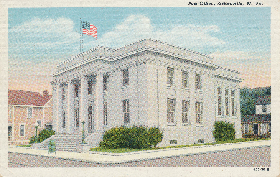 Sisterville, West Virginia Post Office Post Card