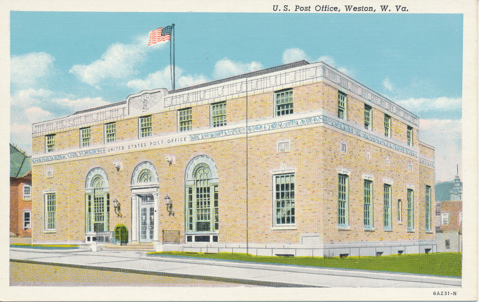 Weston, West Virginia Post Office Post Card