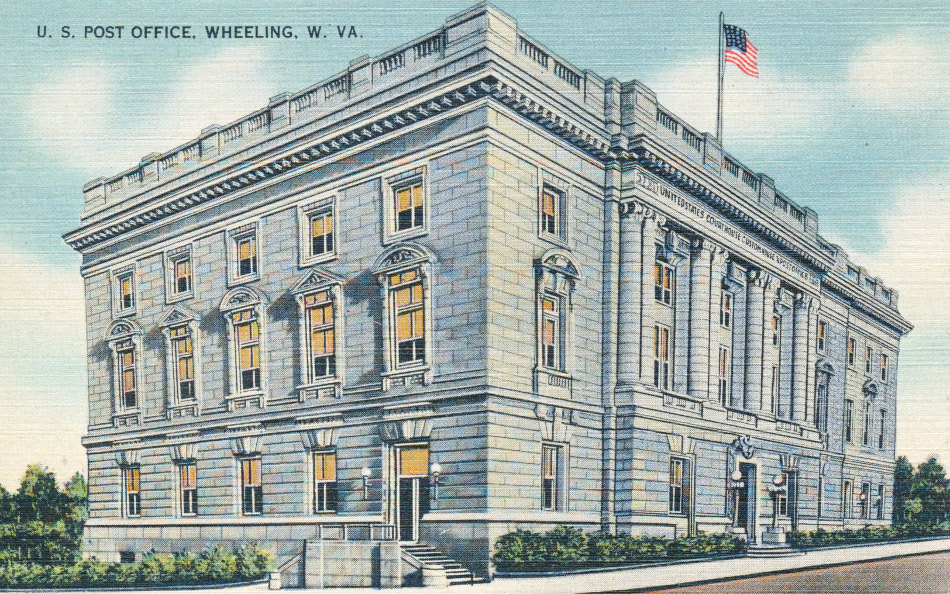 Wheeling, West Virginia Post Office Post Card