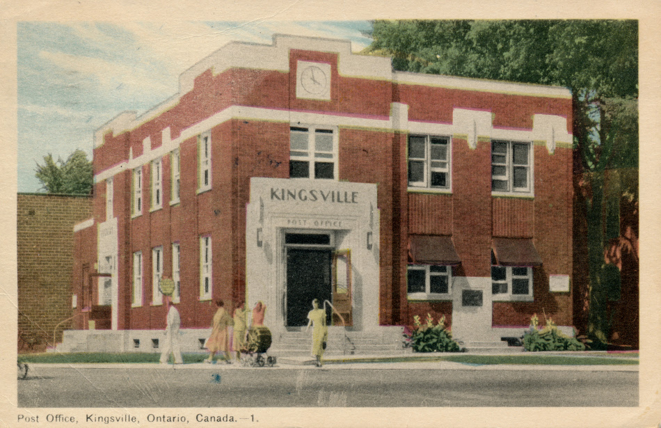 Kingsville, Ontario Post Office Post Card