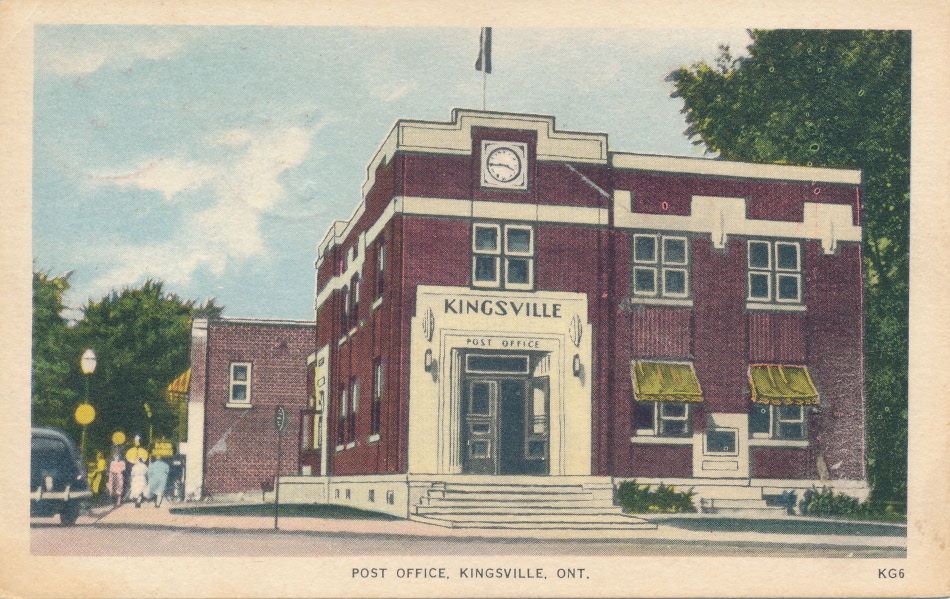 Kingsville, Ontario Post Office Post Card