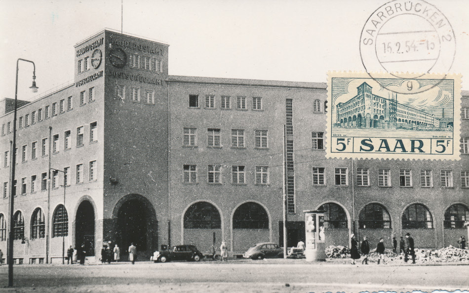 Saarbrucken Germany, Post Office Post Card
