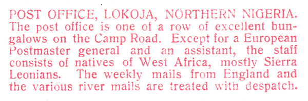 Nigeria,   Post Office Post Card