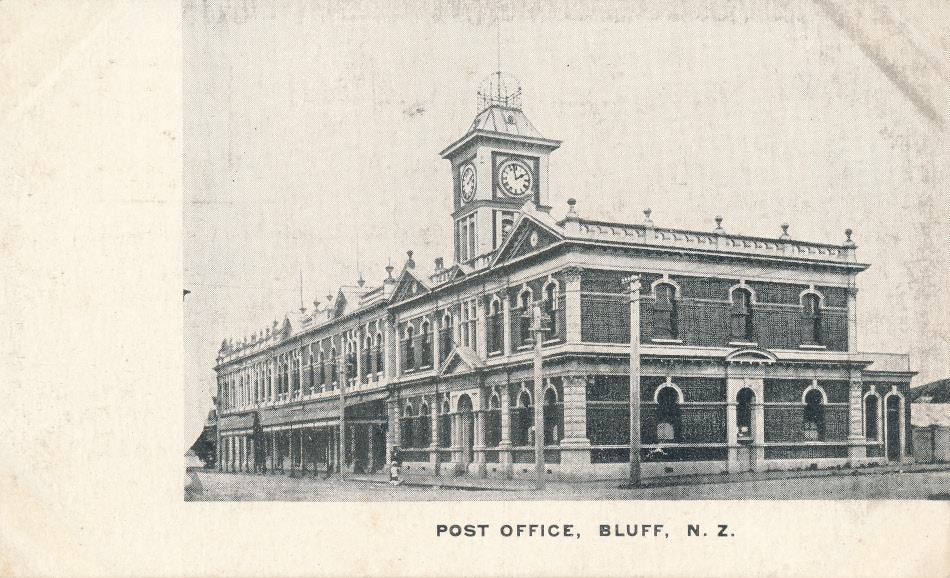 Bluff,New Zealand Post Office Post Card