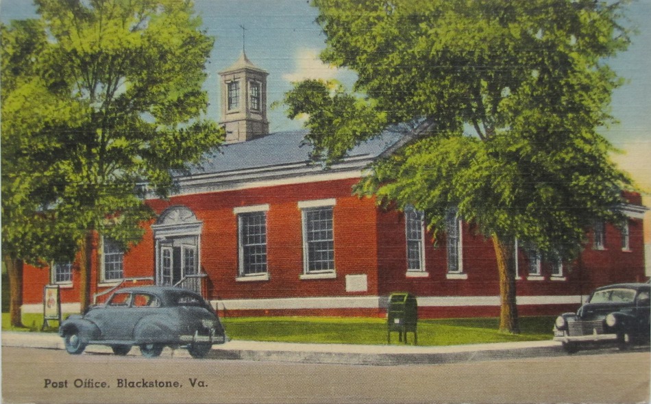 Blackstone, Virginia Post Office Post Card