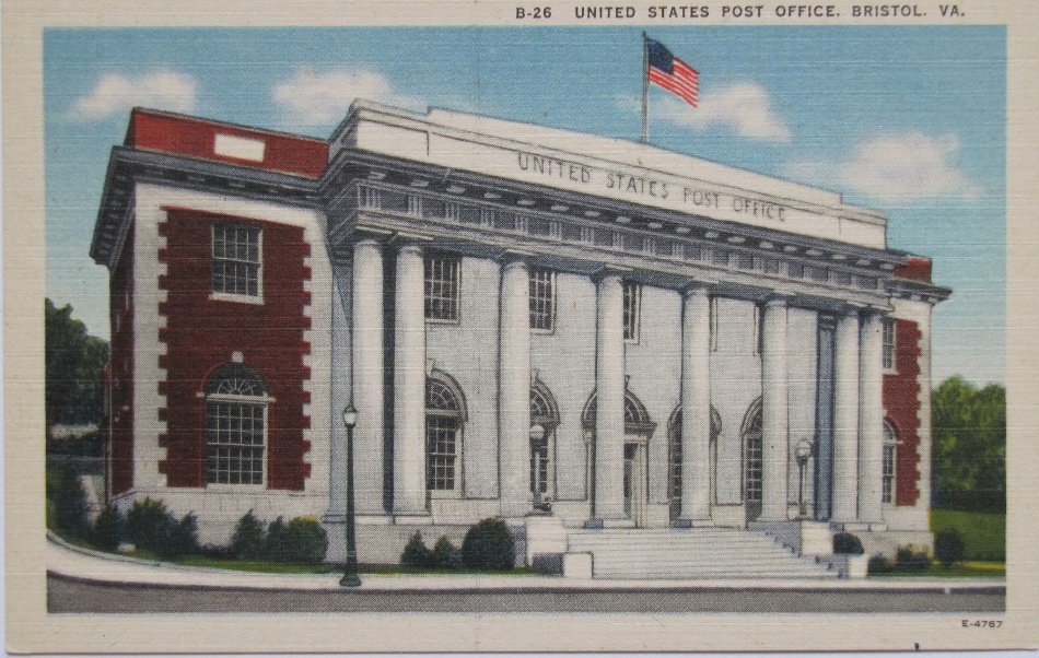 Bristol, Virginia Post Office Post Card
